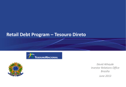 Retail Debt Program – Tesouro Direto