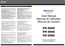 User Manual Manual do Utilizador Manual de Usuario PH