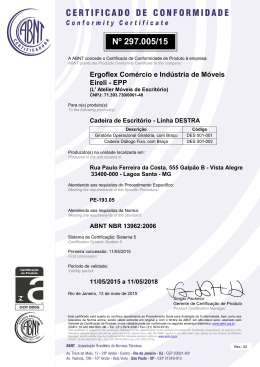 Certificação ABNT NBR 13962 – Cadeiras