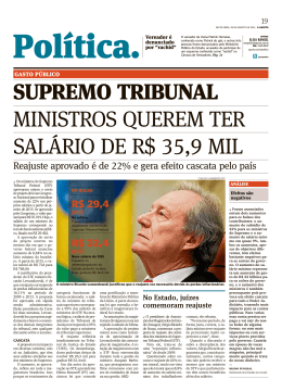 SUPREMO TRIBUNAL MINISTROS QUEREM TER SALÁRIO DE R