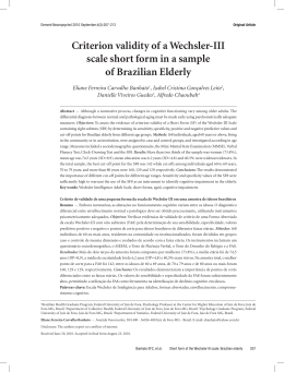 Criterion validity of a Wechsler-III scale short form in a sample of