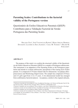 Parenting Scales: Contributions to the factorial validity of