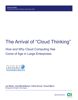 The Arrival of “Cloud Thinking”