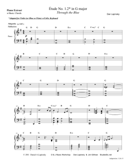 Etude No. 1.2 in G major (Through the Blue) Score