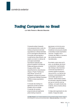 Trading Companies no Brasil - IBRE