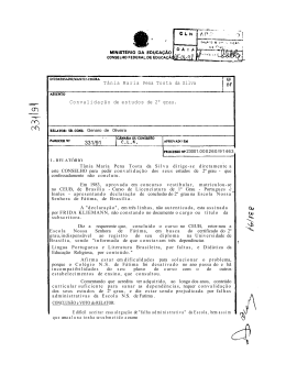 331/91 Convalidação de estudos de 2º grau. Tânia Maria Pena