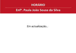 HORÁRIO Enfª. Paula João Sousa da Silva