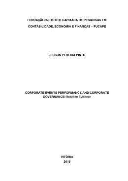 PINTO, Jedson Pereira. Corporate events performance and