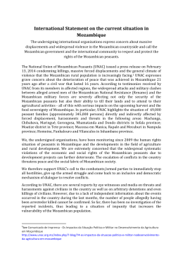 International Statement on the current situation in Mozambique