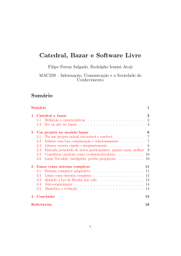 MAC339 - Catedral, Bazar e Software Livre