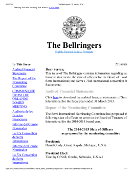 The Bellringers - Serra International