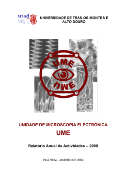 Relatorio_actv UME_2008 - Unidade de Microscopia Eletrónica (UME)