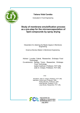 Study of membrane emulsification process as a pre-step for