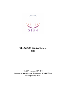 The GSUM Winter School 2014
