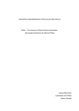 APSA – The American Political Science Association - PUC-SP