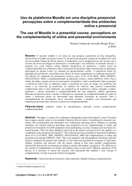 The use of Moodle in a presential course: perceptions on the