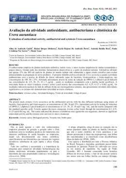 Avaliação da atividade antioxidante, antibacteriana e citotóxica de