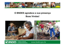 O BNDES agradece a sua presença Boas Vindas!