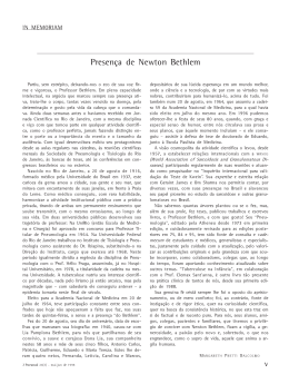 Presença de Newton Bethlem - Jornal Brasileiro de Pneumologia