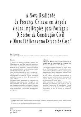 A Nova Realidade da Presença Chinesa em Angola e suas