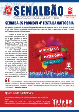 SENALBA-ES PROMOVE 4ª FESTA DA CATEGORIA