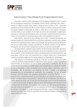 Policy Challenges for the Portuguese Polytechnic Setor Analisado o