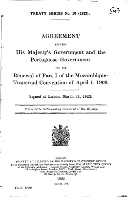 AGREEMENT His Majesty`s Government and the Portuguese