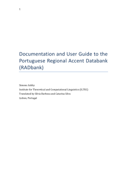 Documentation and User Guide to the Portuguese - Radbank