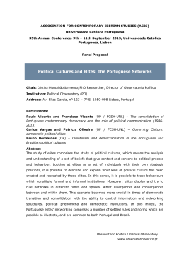 Panel 2: Political Cultures and Elites: The Portuguese Networks