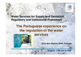 The Portuguese experience on the regulation of the water services