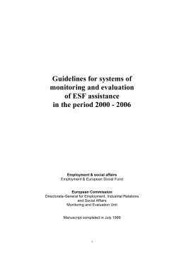 Guidelines for systems of monitoring and evaluation of ESF