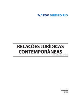 relações jurídicas contemporâneas - FGV Direito Rio