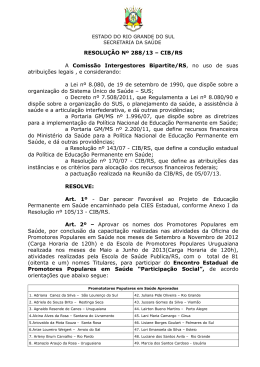 resolução nº 288/13 - Secretaria Estadual da Saúde do Rio Grande