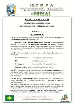 Regulamento da Copa - Federação Cearense de Futsal