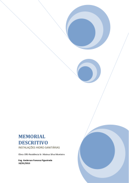MEMORIAL DESCRITIVO - Eng. Anderson Fonseca Figueiredo