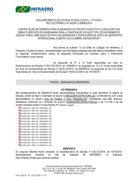 ESCLARECIMENTO DE DÚVIDAS Nº 004/LCIC/2014 – 27