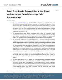 From Argentina to Greece: Crisis in the Global Architecture of