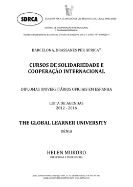 cursos de solidariedade e cooperaçâo internacional