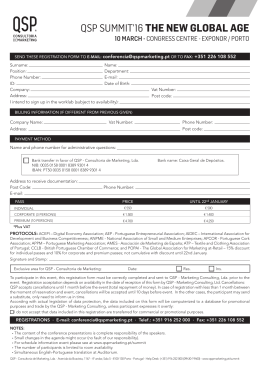 Registration Form - QSP – Consultoria de Marketing