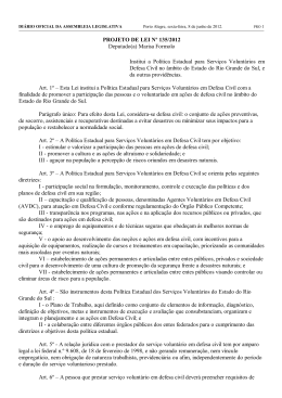PROJETO DE LEI Nº 135/2012 Deputado(a) Marisa Formolo Institui