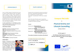 European Bachelor Physical Activity and Lifestyle Counselling