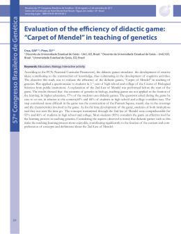 Evaluation of the e ciency of didactic game: “Carpet of Mendel” in