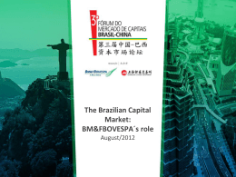 The Brazilian Capital Market: BM&FBOVESPA´s role
