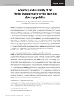 Accuracy and reliability of the Pfeffer Questionnaire for the Brazilian