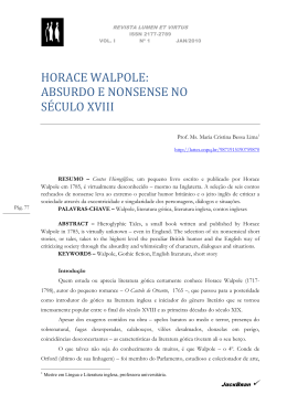 HORACE WALPOLE: ABSURDO E NONSENSE NO SÉCULO XVIII