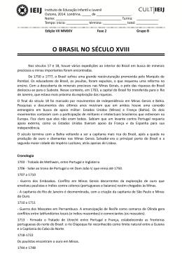 O BRASIL NO SÉCULO XVIII