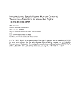 Introduction to Special Issue: Human-Centered - PUC-Rio