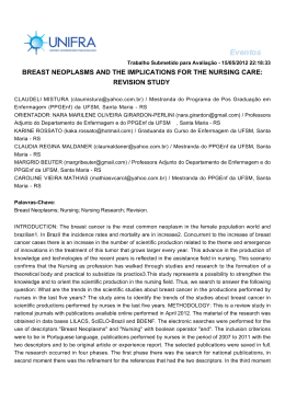 breast neoplasms and the implications for the nursing care