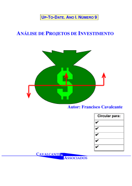 Análise de projetos de investimento