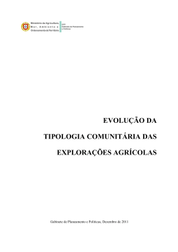Evolução da Tipologia Comunitária das Explorações Agrícolas